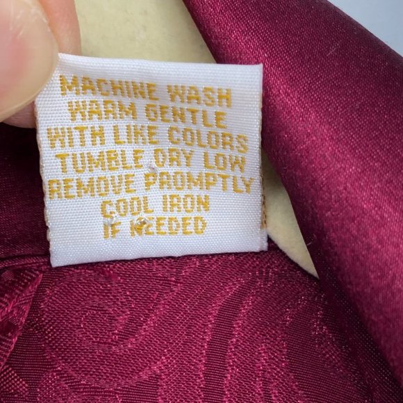 Vintage Victoria's Secret Gold Label Burgundy Satin Paisley Bath Robe size SP - Picture 10 of 14